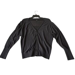 Lucky Brand Women's Button‎ Front Cardigan Sweater Black Size S Small